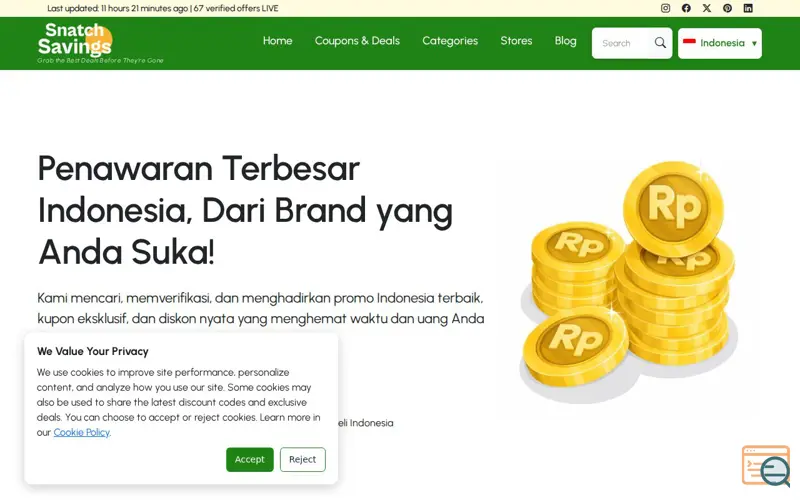 Screenshot of SnatchSavings Indonesia