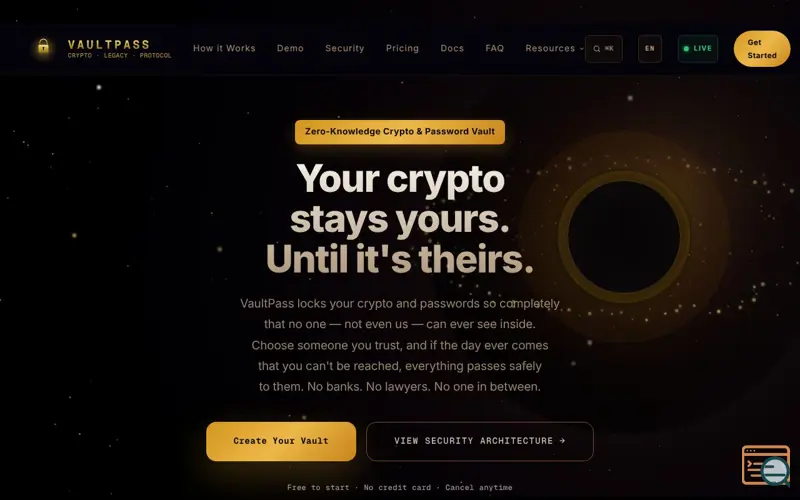 Screenshot of VaultPass