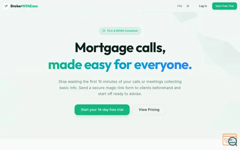 Screenshot of Broker With Ease  TILA & RESPA Compliant