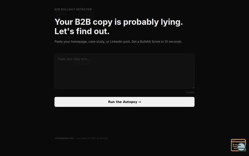 Screenshot of B2B Bullshit Detector