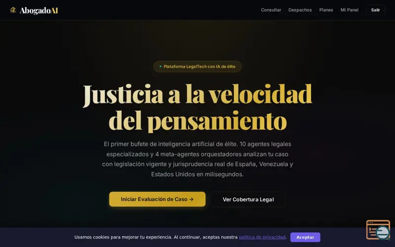 Screenshot of AbogadoAI