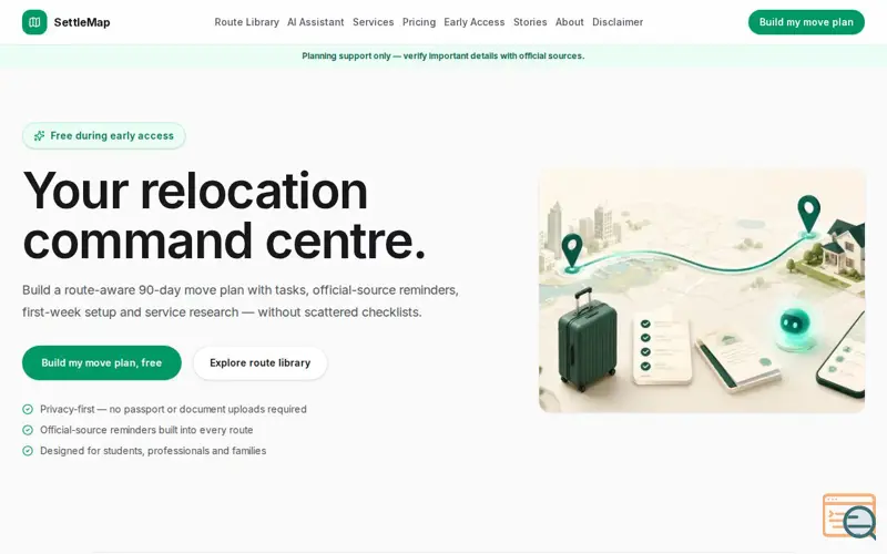 Screenshot of SettleMap