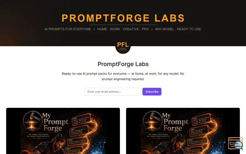 Screenshot of PromptForge Labs