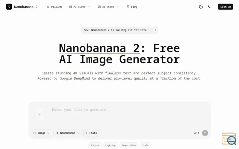 Screenshot of Nanobanana 2