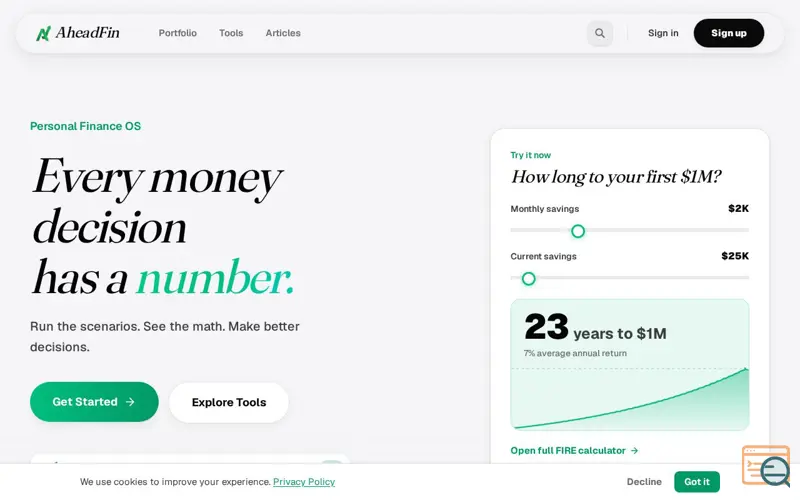 Screenshot of AheadFin