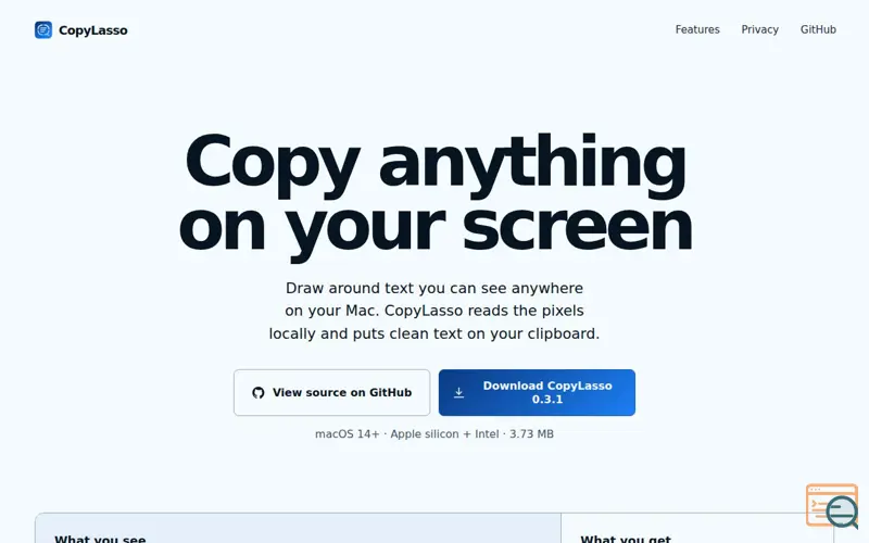 Screenshot of Copylasso