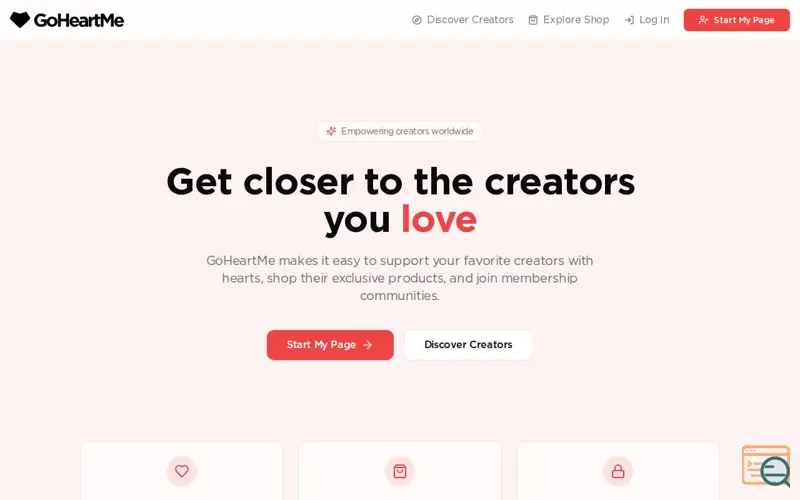 Screenshot of GoHeartMe