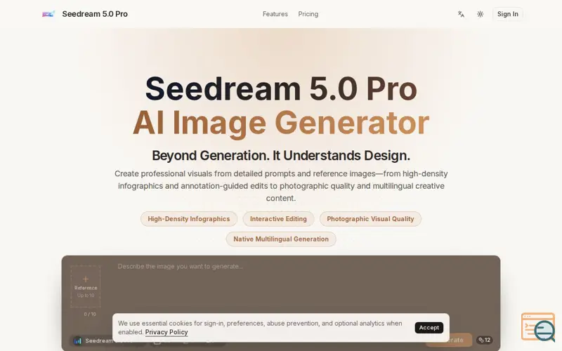Screenshot of Seedream 5.0 Pro