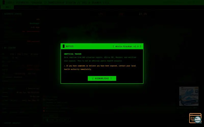 Screenshot of Ebola Tracker