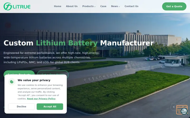 Screenshot of LiTrue, a launch using TWT Visitor Chat