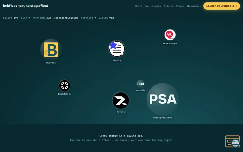 Screenshot of Bubfloat