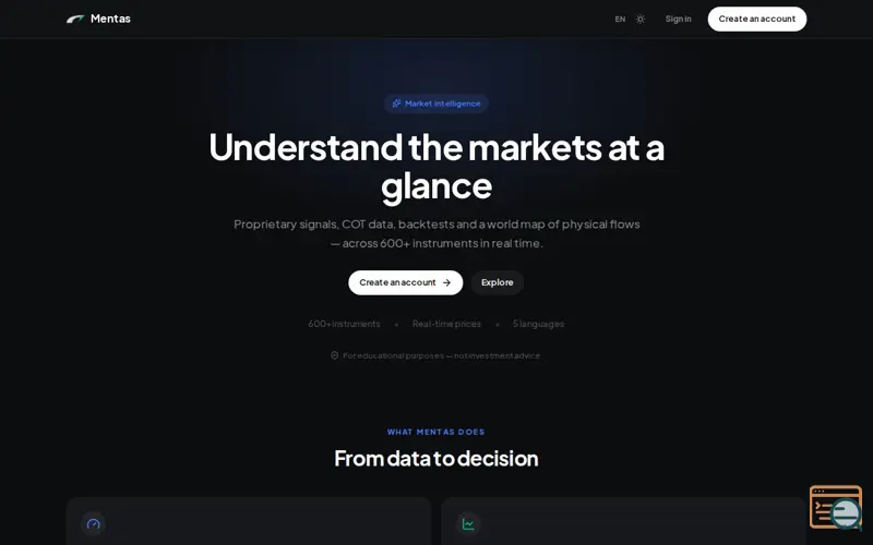 Screenshot of Mentas, a launch using Ngrok