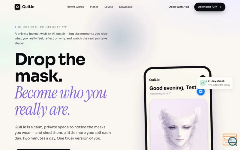 Screenshot of QuiLie - Drop the Mask