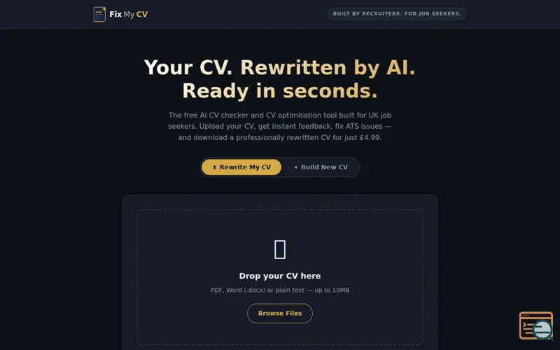 Screenshot of FixMyCV.co