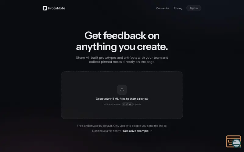Screenshot of ProtoNote — Get feedback on anything you create