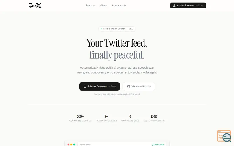 Screenshot of ZenX