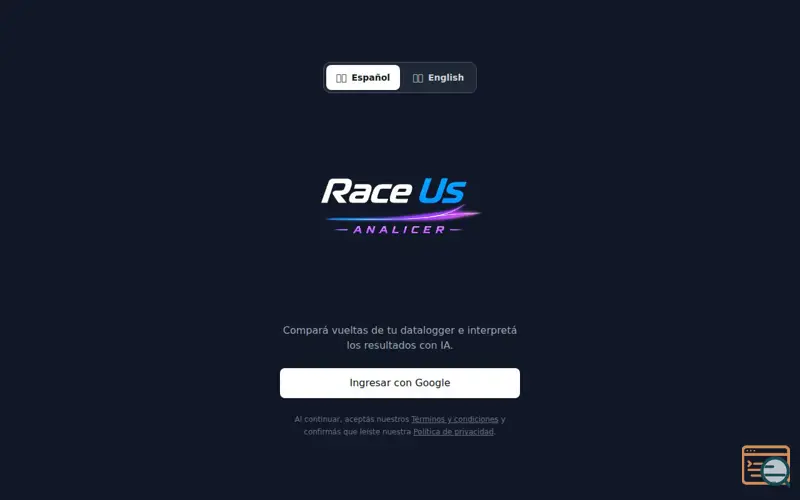 Screenshot of IngresarRace-US Analicer, a launch using Laravel Echo