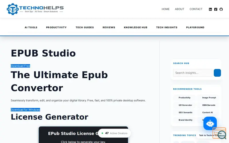 Screenshot of EPUB Studio By Techno Helps