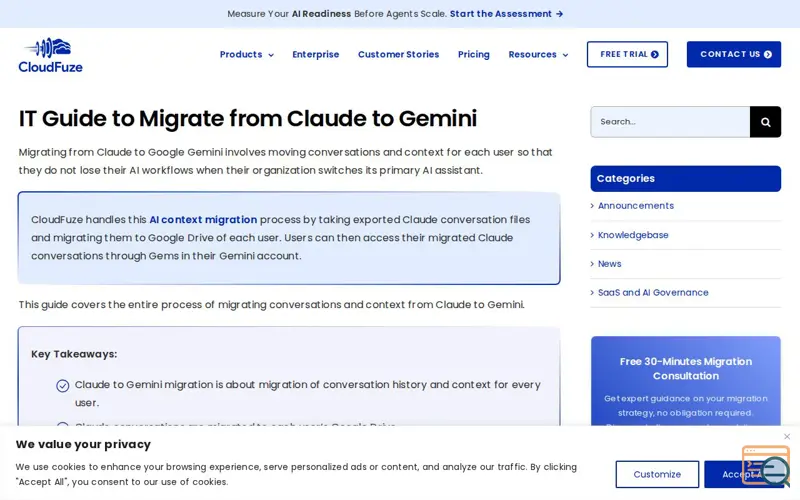 Screenshot of CloudFuze