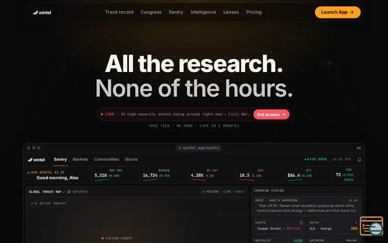 Screenshot of Wintel, a launch using Coinbase Base SDK