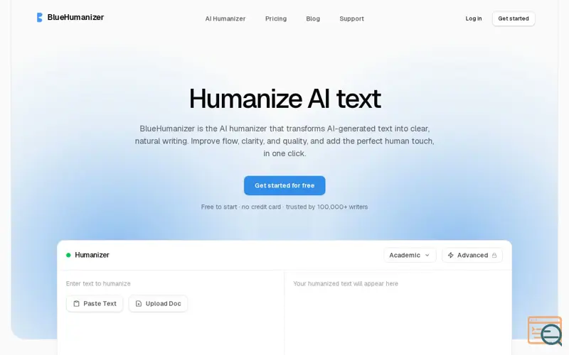 Screenshot of BlueHumanizer