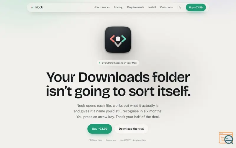 Screenshot of NookApp