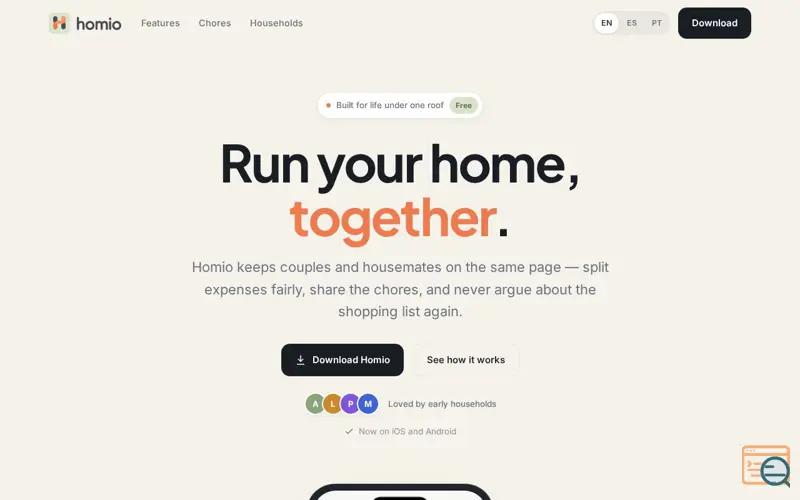 Screenshot of Homio
