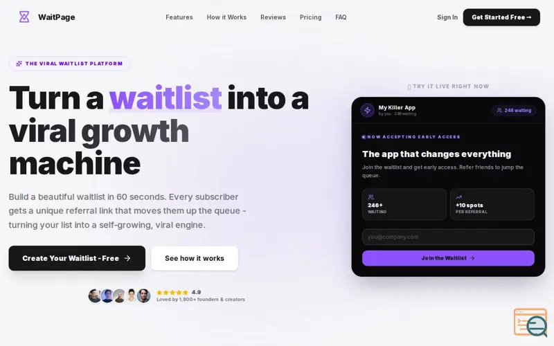 Screenshot of WaitPage