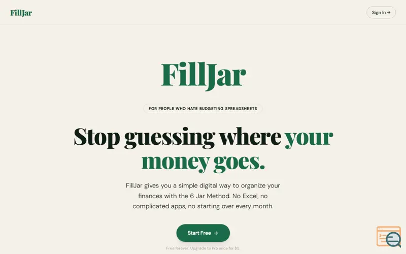 Screenshot of Filljar