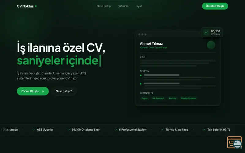 Screenshot of CV Noktası