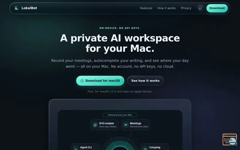 Screenshot of LokalBot