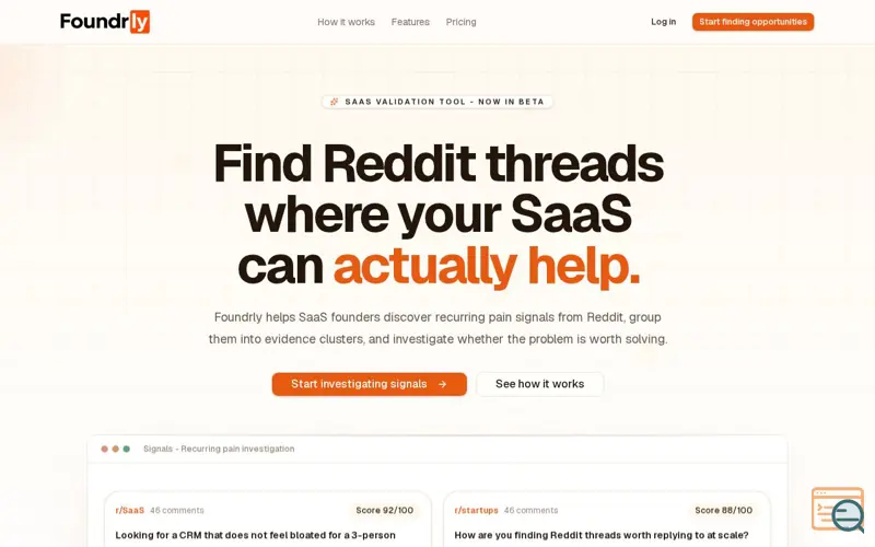Screenshot of Foundrly