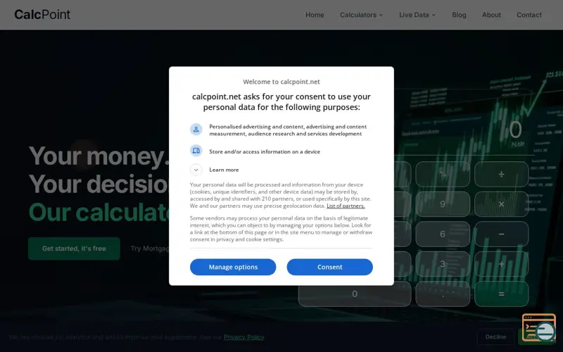 Screenshot of CalcPoint