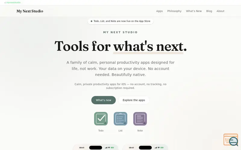 Screenshot of My Next