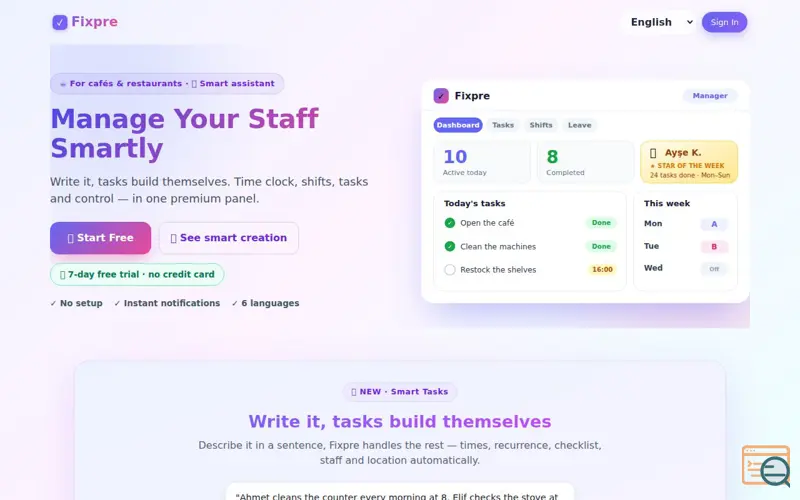 Screenshot of Fixpre