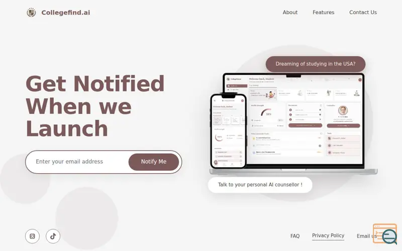 Screenshot of Collegefind