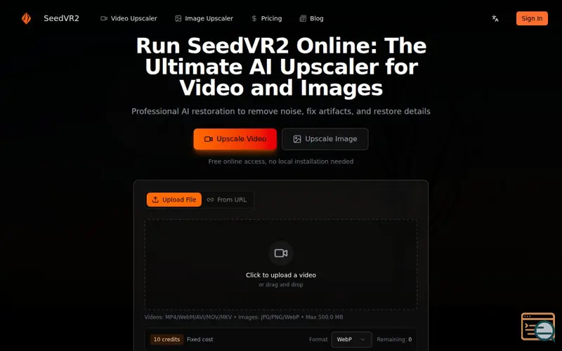 Screenshot of SeedVR2