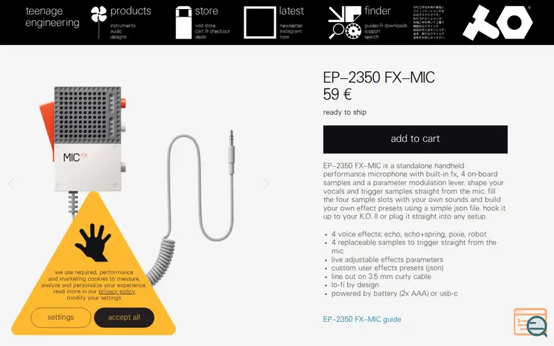 Screenshot of EP–2350 FX–MIC