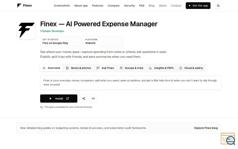 Screenshot of Finex - AI powered expense manager