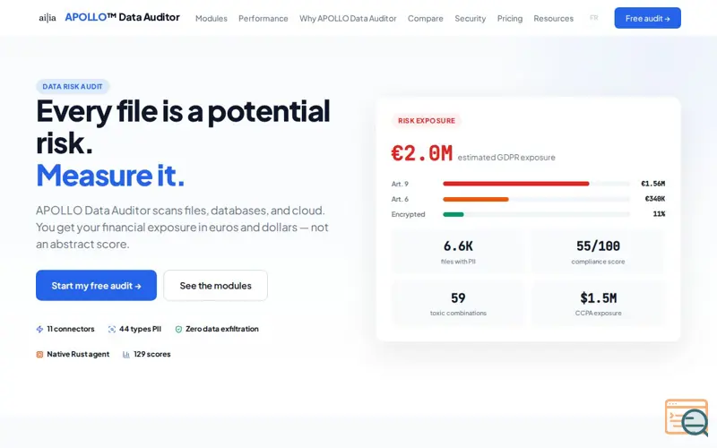 Screenshot of Apollo Data Auditor