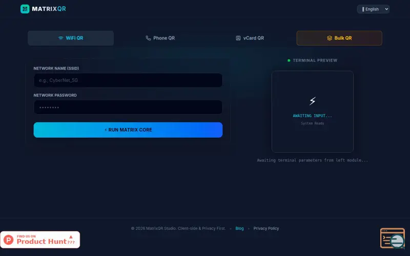 Screenshot of MatrixQR
