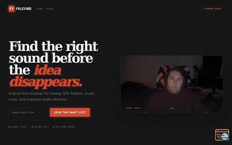 Screenshot of Foleyard