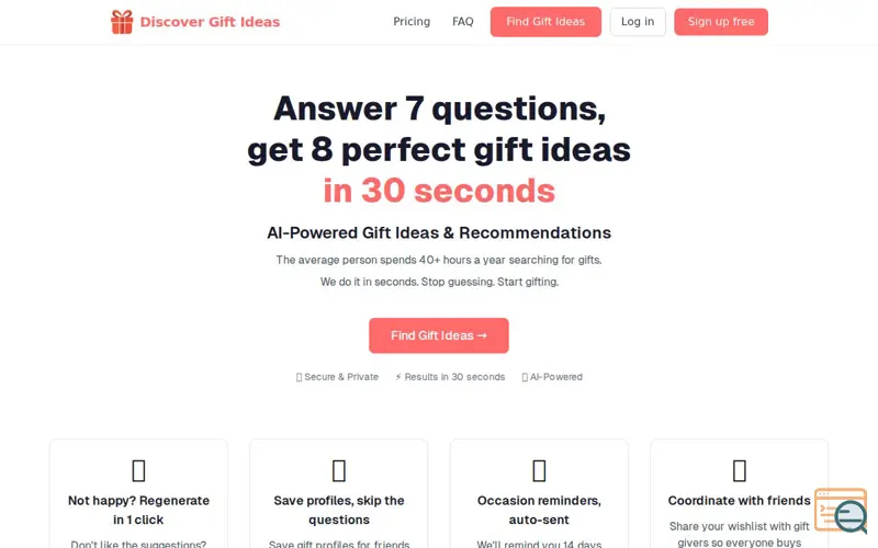 Screenshot of Discover Gift Ideas