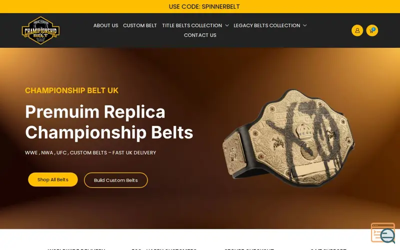 Screenshot of championshipbelt.co.uk