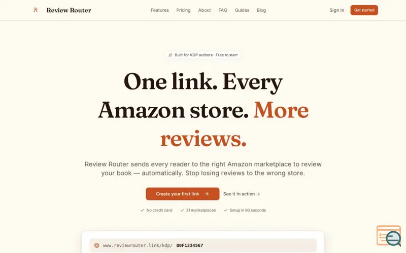 Screenshot of Review Router