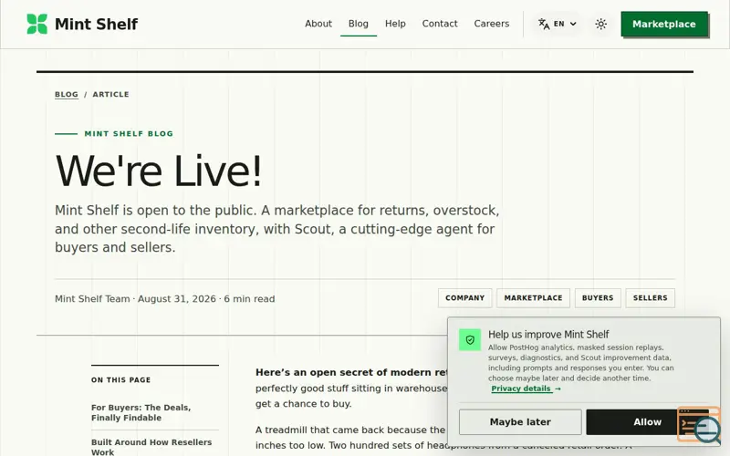 Screenshot of Mintshelf