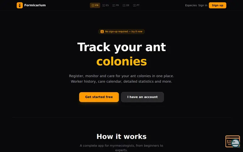Screenshot of Formicarium