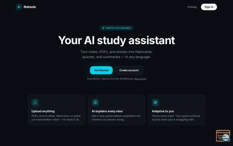 Screenshot of Notevio
