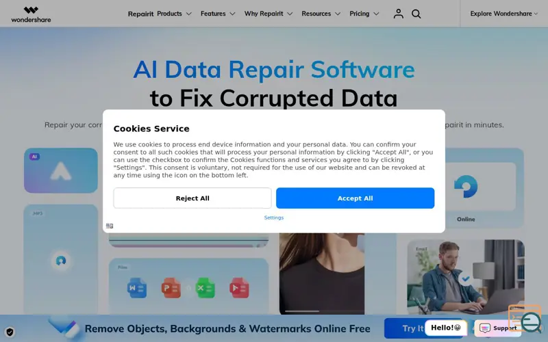 Screenshot of Wondershare Repairit