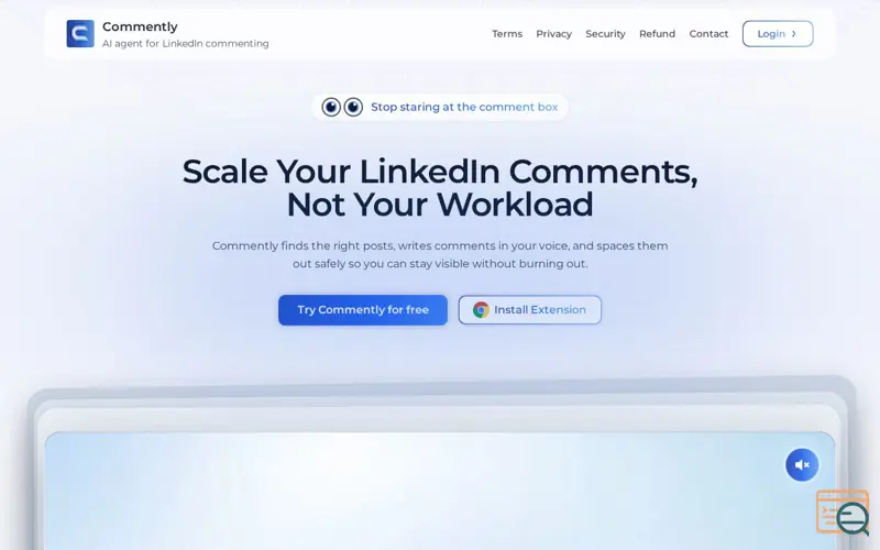 Screenshot of Commently